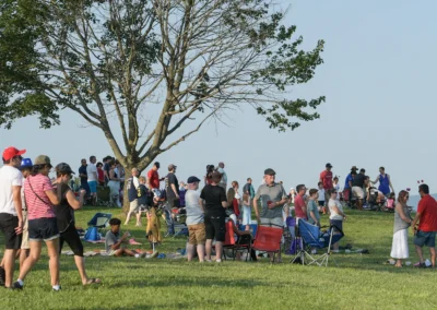 Attendees enjoy a social gathering at Great Meadow